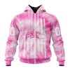 NFL Baltimore Ravens Custom Name Number Pink Tie-Dye Zip Up Hoodie