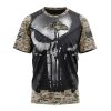 NFL Baltimore Ravens Custom Name Number Skull Camo Veteran Kits T-Shirt