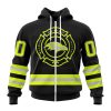 NFL Baltimore Ravens Custom Name Number Special FireFighter Uniform Zip Up Hoodie