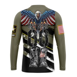 Alternative view of NFL Baltimore Ravens Custom Name Number Veterans Kneeling Soldier Sweatshirt