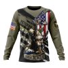 NFL Baltimore Ravens Custom Name Number Veterans Kneeling Soldier Sweatshirt