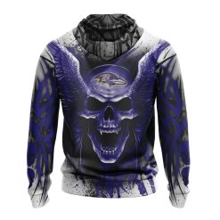 Alternative view of NFL Baltimore Ravens Special Kits With Skull Pullover Hoodie
