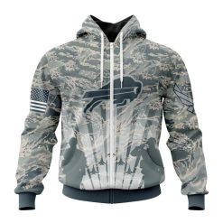 NFL Buffalo Bills Custom Name Number Honor US Air Force Veterans Zip Up Hoodie