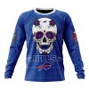 NFL Buffalo Bills Custom Name Number Kits For Dia De Muertos Sweatshirt