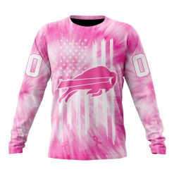 NFL Buffalo Bills Custom Name Number Pink Tie-Dye Sweatshirt