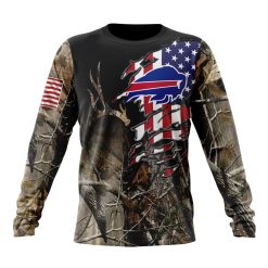 NFL Buffalo Bills Custom Name Number Realtree Hunting Sweatshirt