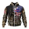 NFL Buffalo Bills Custom Name Number Realtree Hunting Zip Up Hoodie