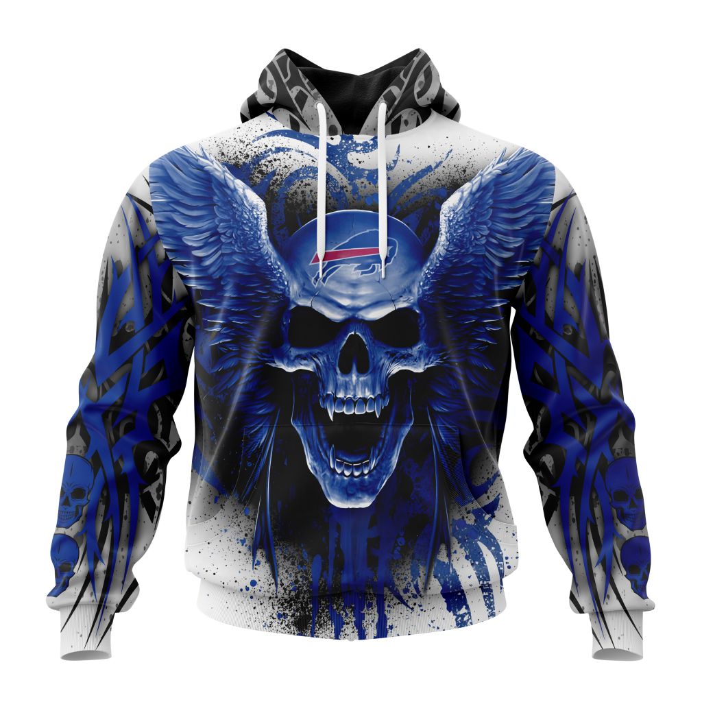 NFL Buffalo Bills Special Kits With Skull Pullover Hoodie