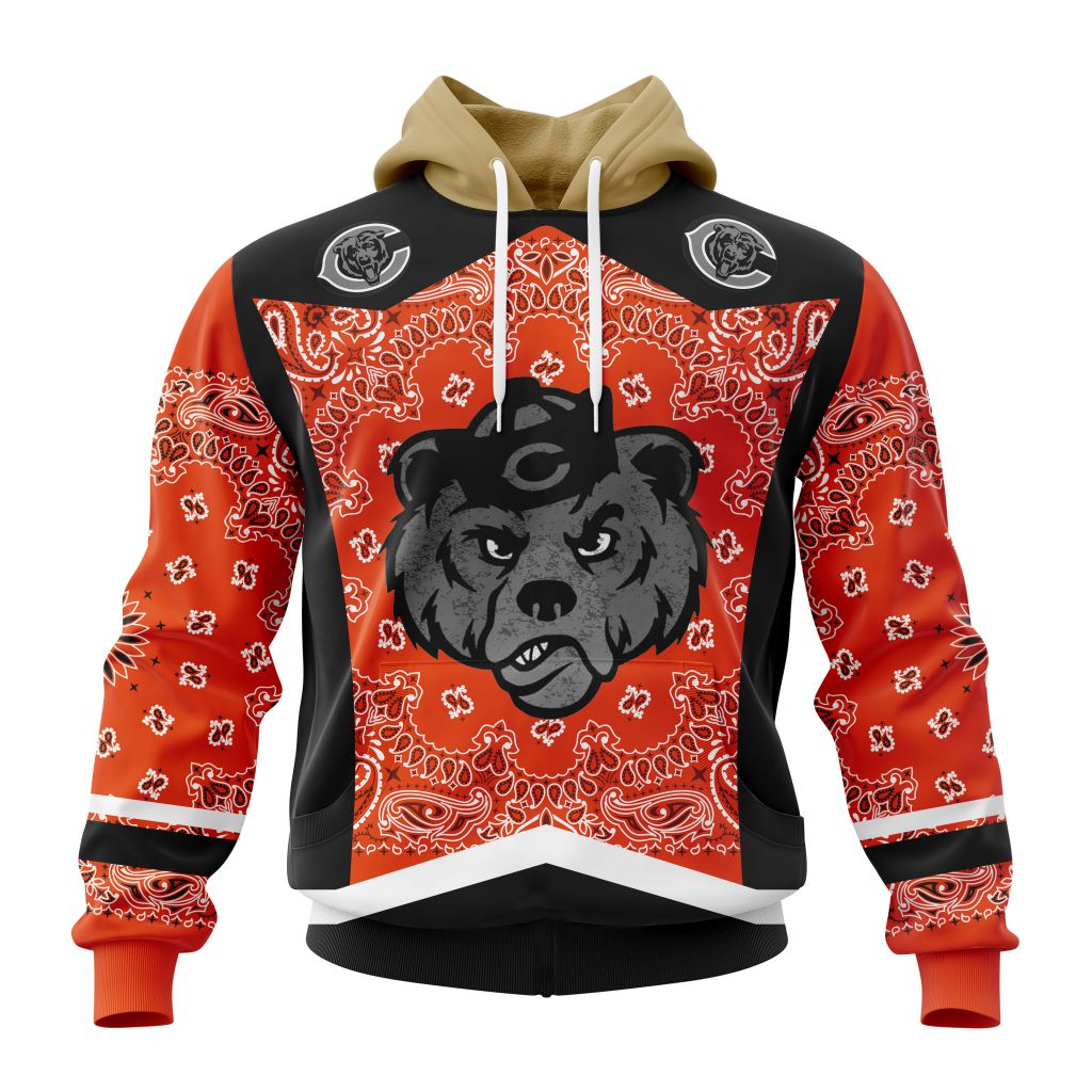 NFL Chicago Bears Custom Name Number Classic Style Pullover Hoodie
