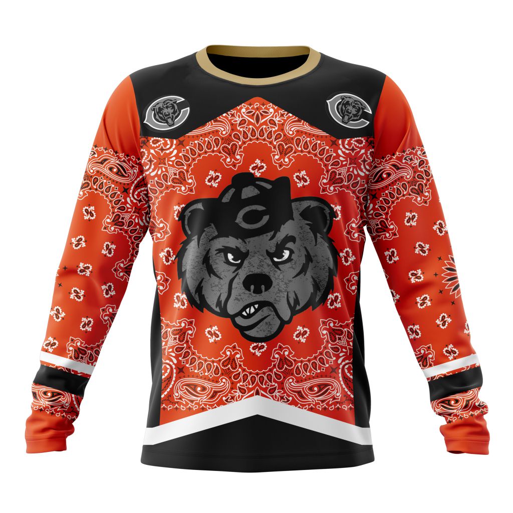 NFL Chicago Bears Custom Name Number Classic Style Sweatshirt