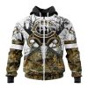 NFL Chicago Bears Custom Name Number Deer Skull And Forest Zip Up Hoodie