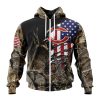 NFL Chicago Bears Custom Name Number Realtree Hunting Zip Up Hoodie