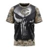 NFL Chicago Bears Custom Name Number Skull Camo Veteran Kits T-Shirt