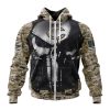NFL Chicago Bears Custom Name Number Skull Camo Veteran Kits Zip Up Hoodie