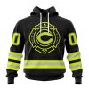 NFL Chicago Bears Custom Name Number Special FireFighter Uniform Pullover Hoodie