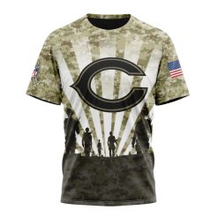 NFL Chicago Bears Custom Name Number Veterans And Families T-Shirt