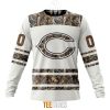 NFL Chicago Bears Custom Name Number White Camo Hunting Sweatshirt