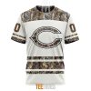 NFL Chicago Bears Custom Name Number White Camo Hunting T-Shirt