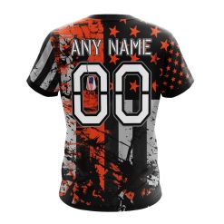 Alternative view of NFL Cincinnati Bengals Custom Name Number Classic Grunge American Flag T-Shirt