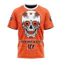NFL Cincinnati Bengals Custom Name Number Kits For Dia De Muertos T-Shirt