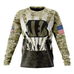 NFL Cincinnati Bengals Custom Name Number Veterans And Families Sweatshirt