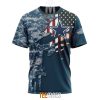 NFL Dallas Cowboys Custom Name Number Navy Skull Camo Veteran T-Shirt