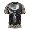 NFL Dallas Cowboys Custom Name Number Skull Camo Veteran Kits T-Shirt