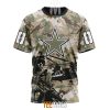 NFL Dallas Cowboys Custom Name Number Veteran Salute To Service T-Shirt