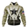 NFL Dallas Cowboys Custom Name Number Veterans And Families Zip Up Hoodie