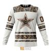 NFL Dallas Cowboys Custom Name Number White Camo Hunting Sweatshirt