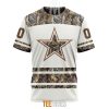 NFL Dallas Cowboys Custom Name Number White Camo Hunting T-Shirt