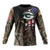 NFL Green Bay Packers Custom Name Number Camo Realtree Hunting Sweatshirt