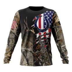 NFL Indianapolis Colts Custom Name Number Camo Realtree Hunting Sweatshirt