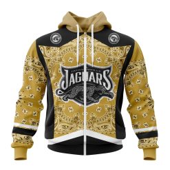 NFL Jacksonville Jaguars Custom Name Number Classic Style Zip Up Hoodie