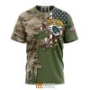 NFL Jacksonville Jaguars Custom Name Number Green Camo US Military T-Shirt