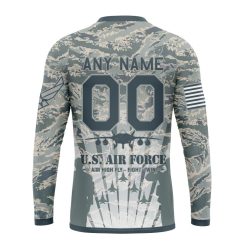 Alternative view of NFL Jacksonville Jaguars Custom Name Number Honor US Air Force Veterans Sweatshirt