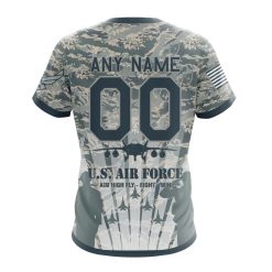Alternative view of NFL Jacksonville Jaguars Custom Name Number Honor US Air Force Veterans T-Shirt