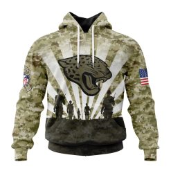 NFL Jacksonville Jaguars Custom Name Number Veterans And Families Pullover Hoodie