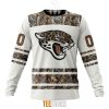 NFL Jacksonville Jaguars Custom Name Number White Camo Hunting Sweatshirt