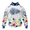 NFL Kansas City Chiefs Custom Name Number Autism Awareness Hands Zip Up Hoodie