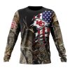 NFL Kansas City Chiefs Custom Name Number Camo Realtree Hunting Sweatshirt
