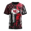 NFL Kansas City Chiefs Custom Name Number Classic Grunge American Flag T-Shirt