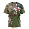 NFL Kansas City Chiefs Custom Name Number Green Camo US Military T-Shirt