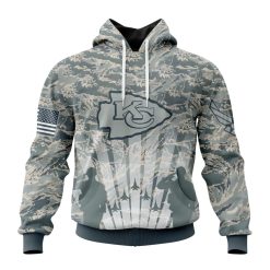 NFL Kansas City Chiefs Custom Name Number Honor US Air Force Veterans Pullover Hoodie