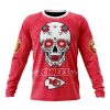 NFL Kansas City Chiefs Custom Name Number Kits For Dia De Muertos Sweatshirt