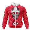 NFL Kansas City Chiefs Custom Name Number Kits For Dia De Muertos Zip Up Hoodie