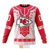 NFL Kansas City Chiefs Custom Name Number Native Pattern Sweatshirt