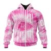 NFL Kansas City Chiefs Custom Name Number Pink Tie-Dye Zip Up Hoodie