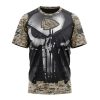 NFL Kansas City Chiefs Custom Name Number Skull Camo Veteran Kits T-Shirt