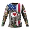 NFL Kansas City Chiefs Custom Name Number USA Flag Camo Realtree Sweatshirt